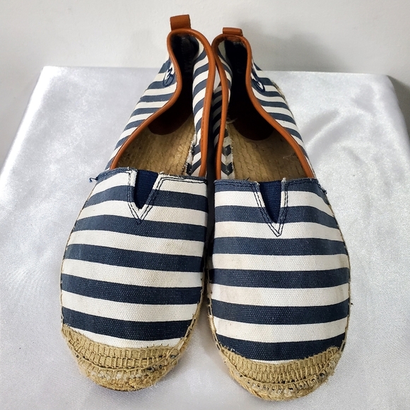 Michael Kors Striped Espadrilles in Navy and White - Picture 6 of 10
